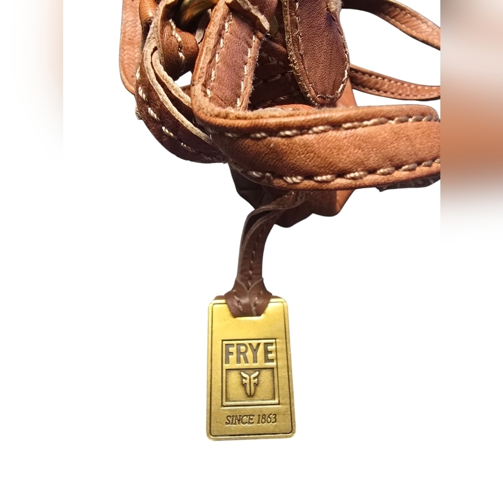 FRYE Leather Crossbody Distressed Brown Bag - Picture 3 of 12